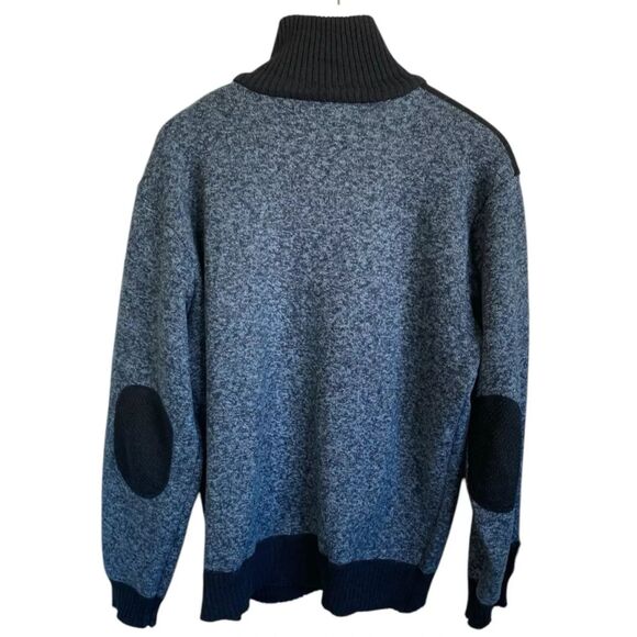 YeoKou Men’s Cardigan Blue Full Zip Cashmere Wool Blend Plaid Lined Size L - Picture 3 of 12